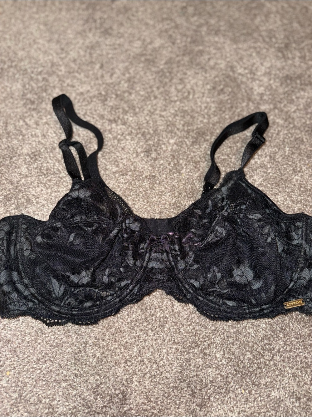 Adore Me Floral Lace Underwire Bra in Black